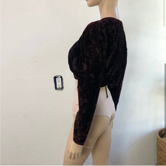 Vintage Roberta open Jacket  red velvet - Picture 4 of 12